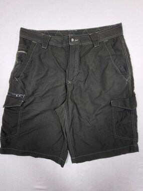 Merrell Mens Size 34 Nylon Cargo Shorts Dark Gray Opti-Wick UPF 50+ Outdoor
